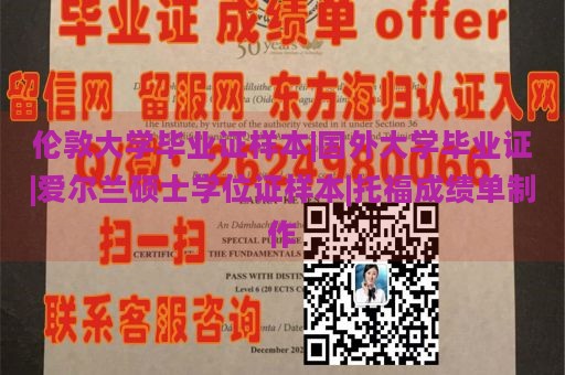 伦敦大学毕业证样本|国外大学毕业证|爱尔兰硕士学位证样本|托福成绩单制作